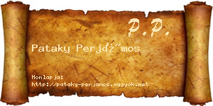 Pataky Perjámos névjegykártya